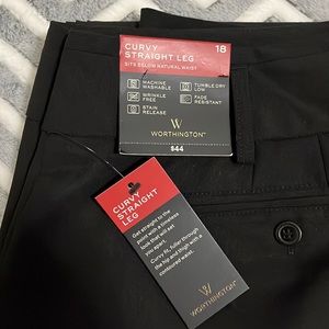 Worthington curvy black straight leg pants